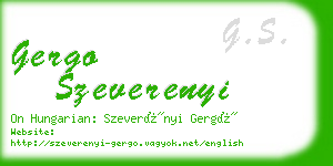 gergo szeverenyi business card